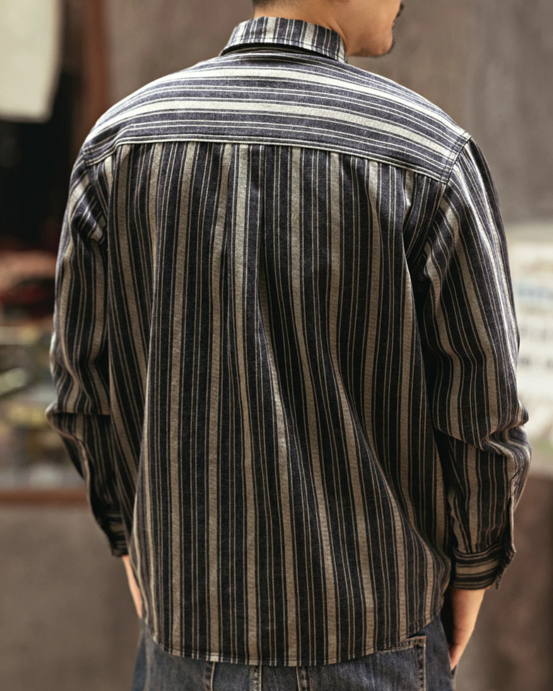 ウレイ ストライプワークシャツ 1109