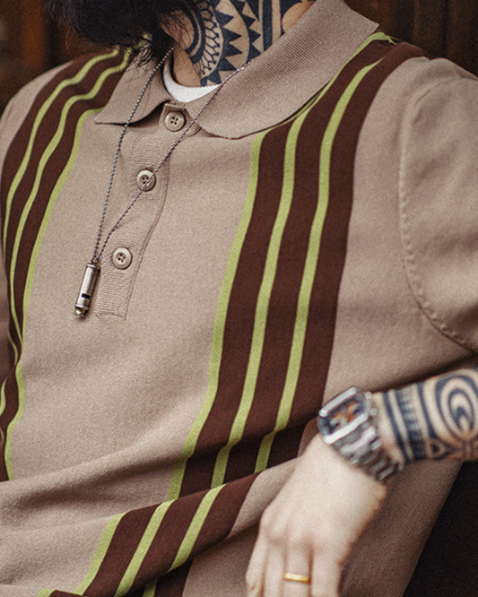 シルバートン マルチストライプポロ 1176