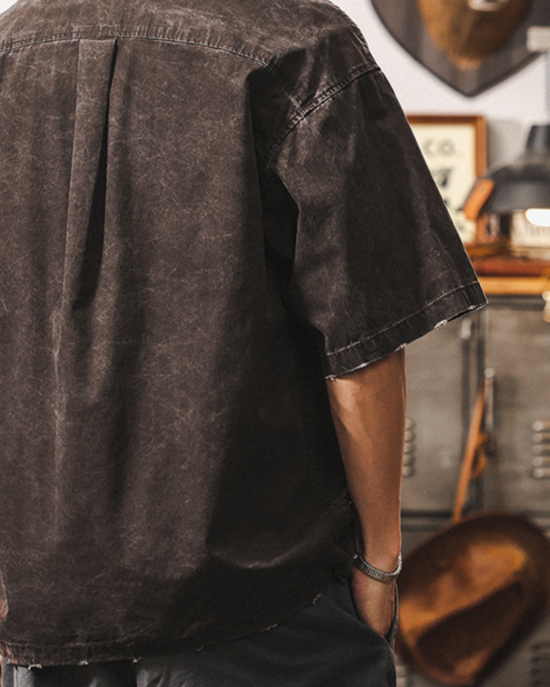 ワスコ ダメージウォッシュワークシャツ 1655