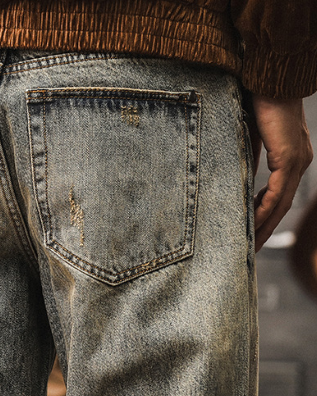 ホッジス ビンテージ加工デニムパンツ 1236