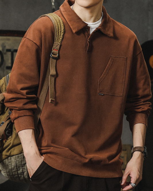 ニューポート ポロカラー長袖シャツ 1254