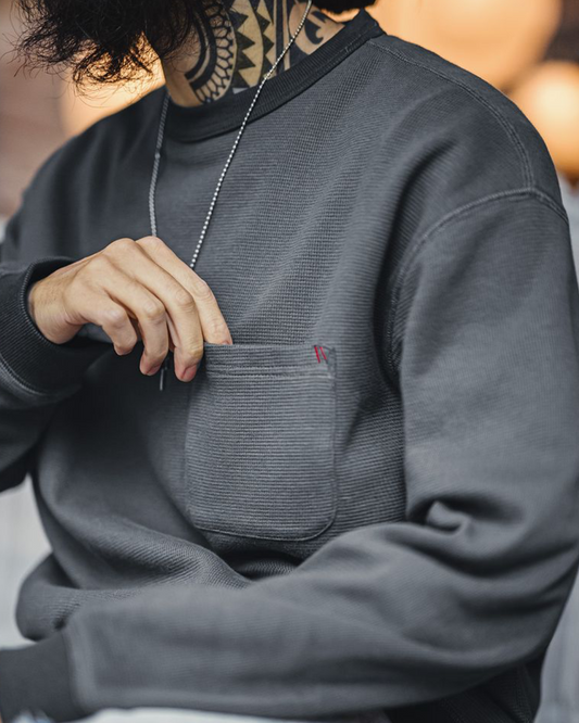 デルリオ ワッフルポケット付きワークセーター 1312