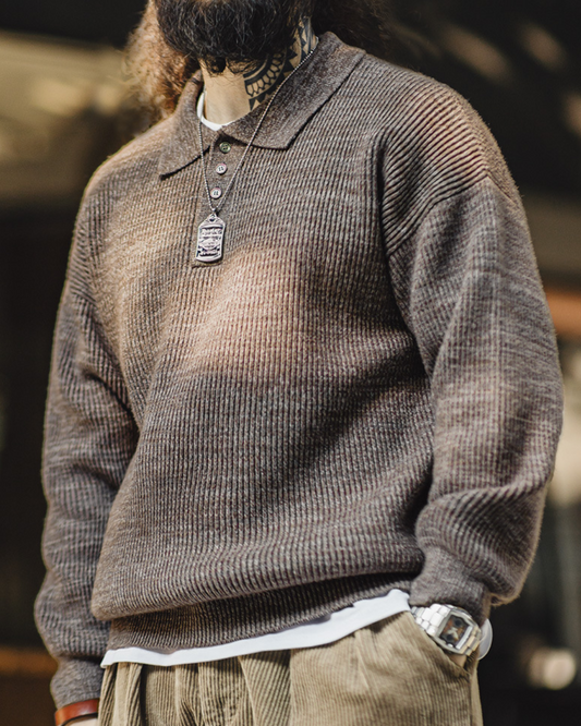 ファーミントン ポロカラーニットプルオーバー 1318
