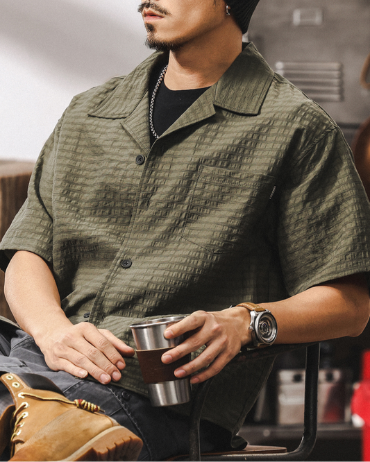 ピッツバーグ シアサッカーキューバカラーシャツ 1643