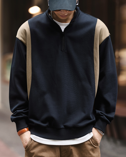 トレモントン コントラストカラーハーフジップスウェット 1438