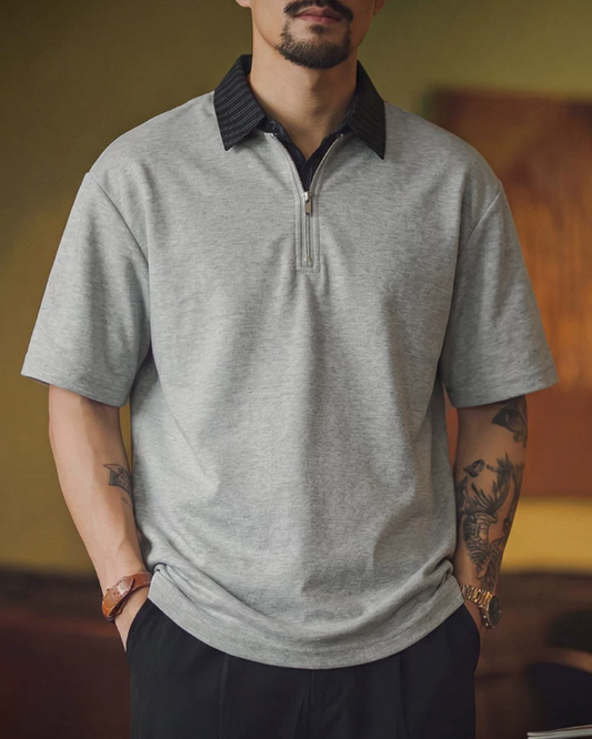 パレスティン クレリックハーフジップポロシャツ 2643