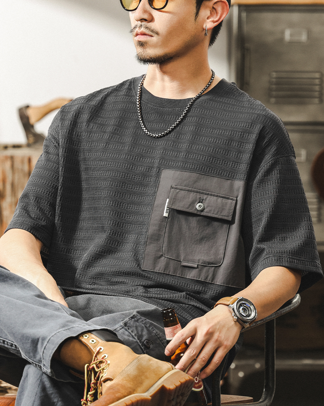 デラノ ジャガード織Tシャツ 1514