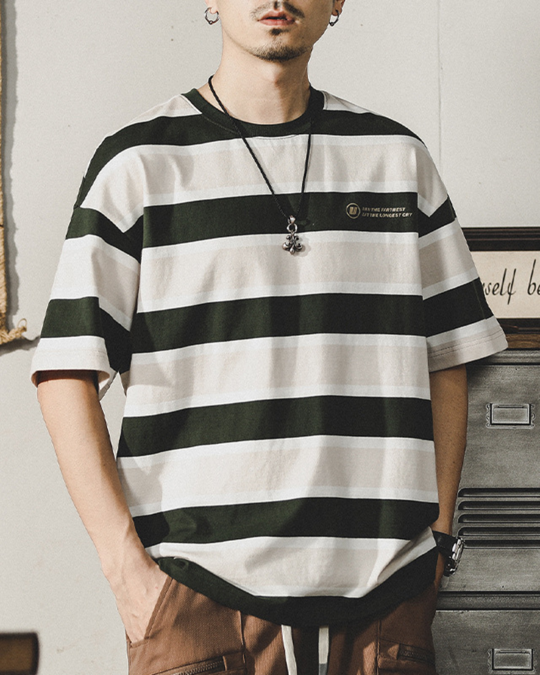 バウンティフル コントラストストライプTシャツ 1631