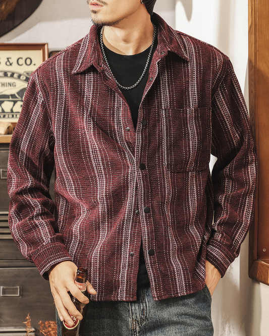 アマリロ ストライプジャカードツイルシャツ 2206