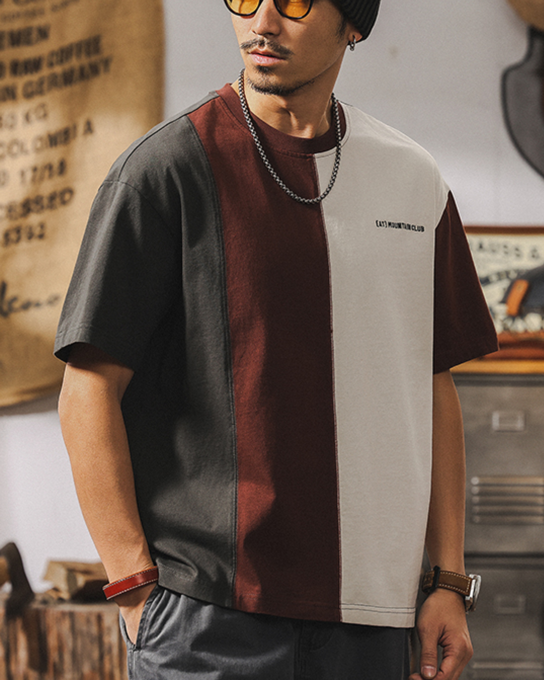 リッジクレスト コントラストクルーネックTシャツ 1521