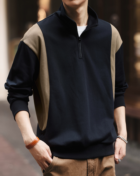 トレモントン コントラストカラーハーフジップスウェット 1438