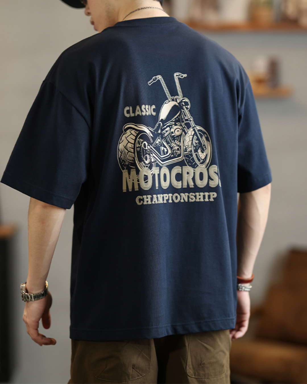 キャボット バイクプリントTシャツ 1641
