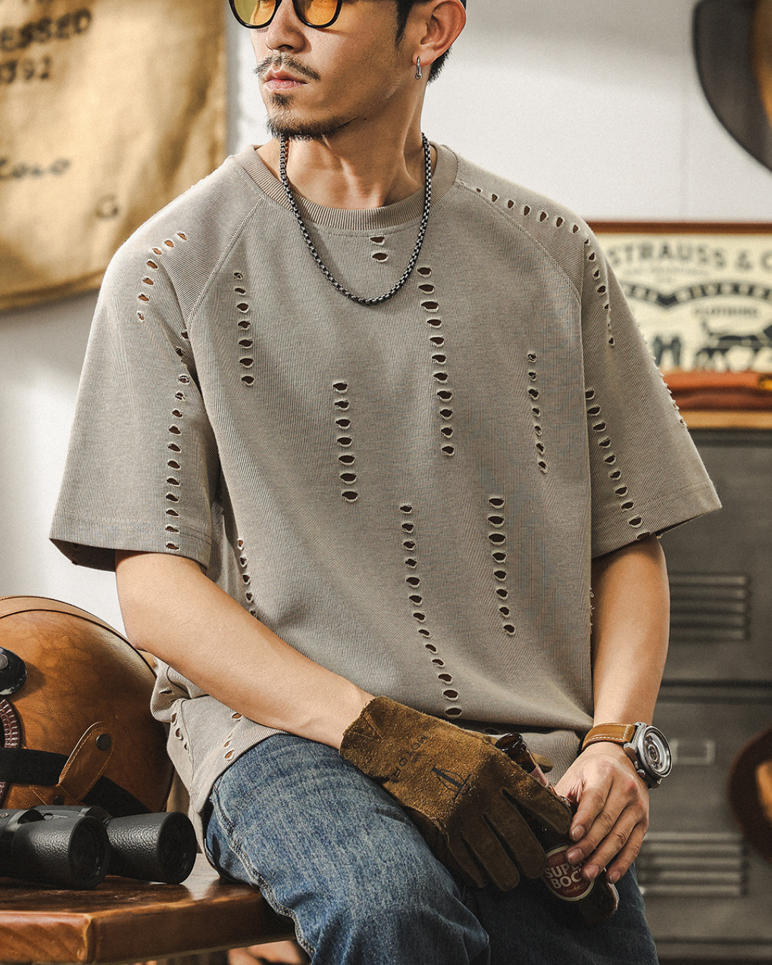 ロスルナス グランジルックデザインTシャツ 1526