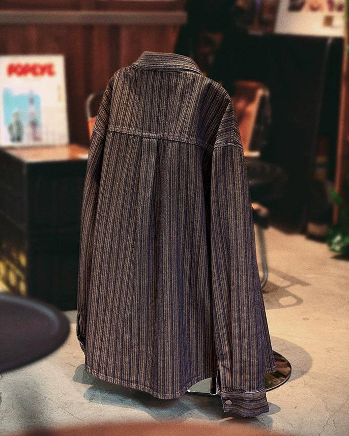 ブライアン ヘリンボーンストライプデニムシャツ 2330