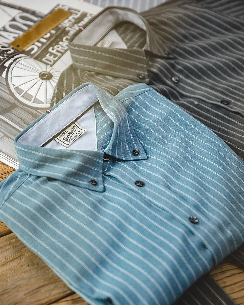 ワイリカ クラシックストライプボタンダウンシャツ 2602