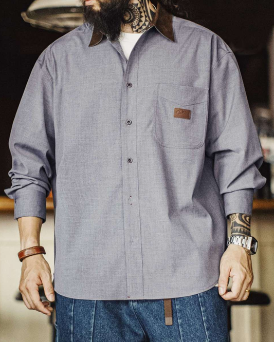 タオス ヴィンテージライク襟切替オーバーサイズシャツ 2263