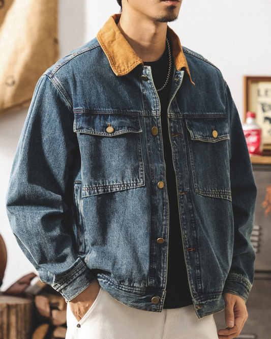 セーラム コーデュロイカラ―デニムジャケット 2202