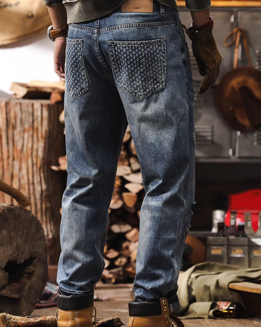 オーバーン パッチポケットダメージジーンズ 1936