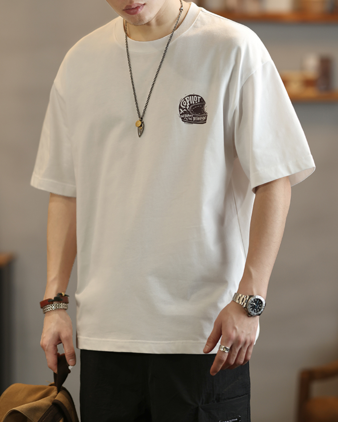 キャボット バイクプリントTシャツ 1641