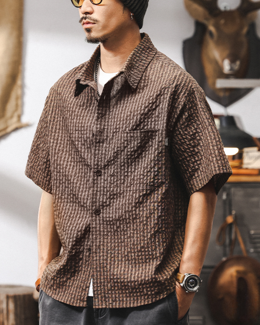 ウェリントン シアサッカーハーフスリーブシャツ 1576