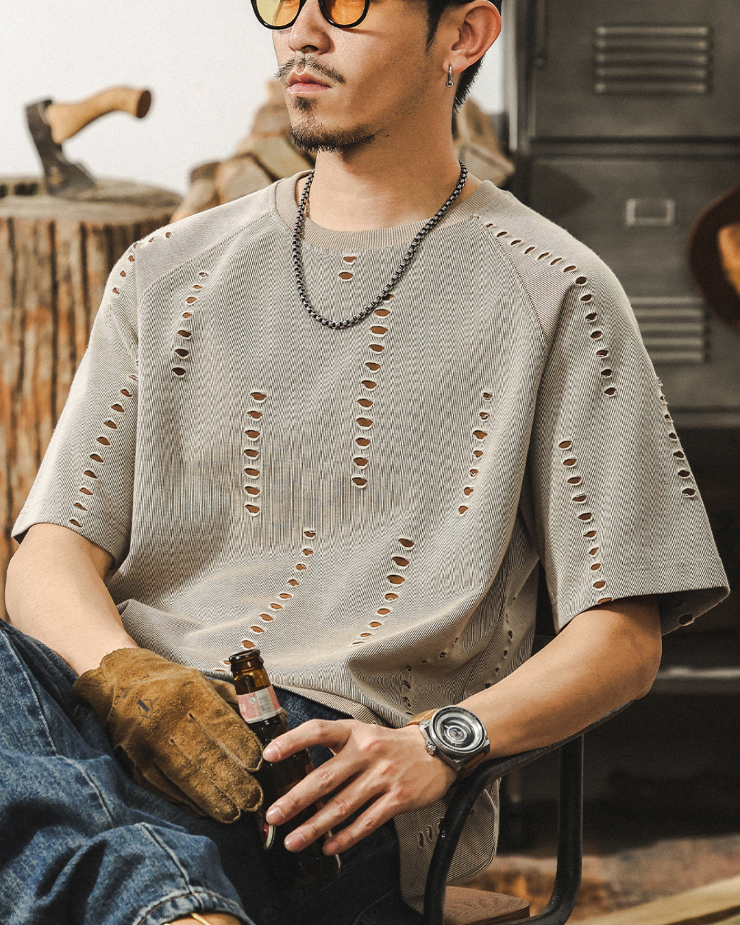 ロスルナス グランジルックデザインTシャツ 1526