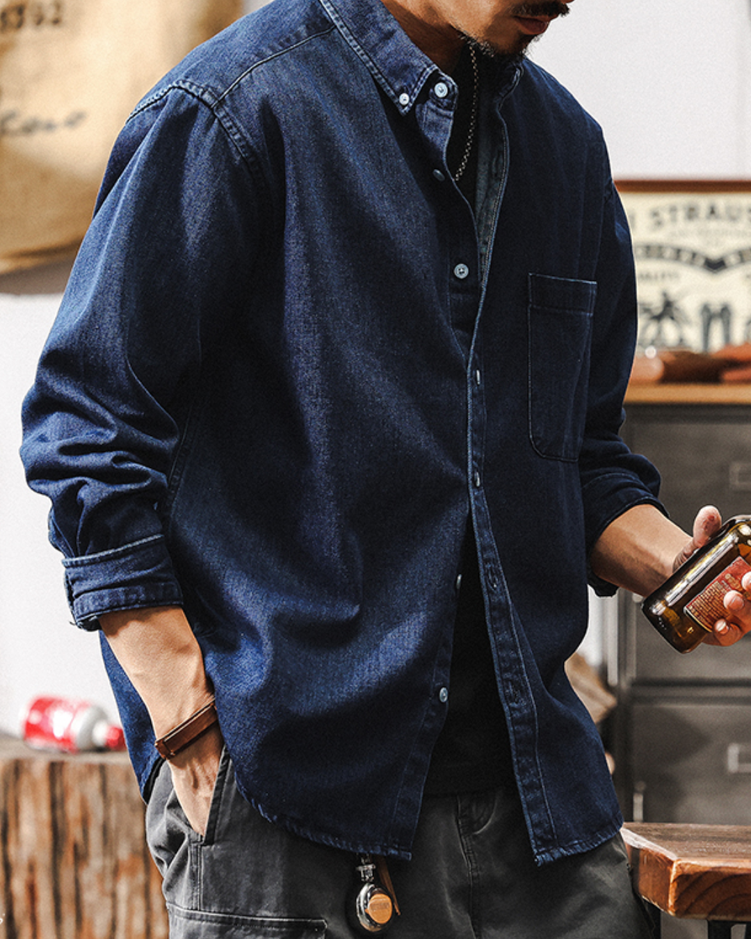 ディモック レギュラーカラーデニムシャツ 2169