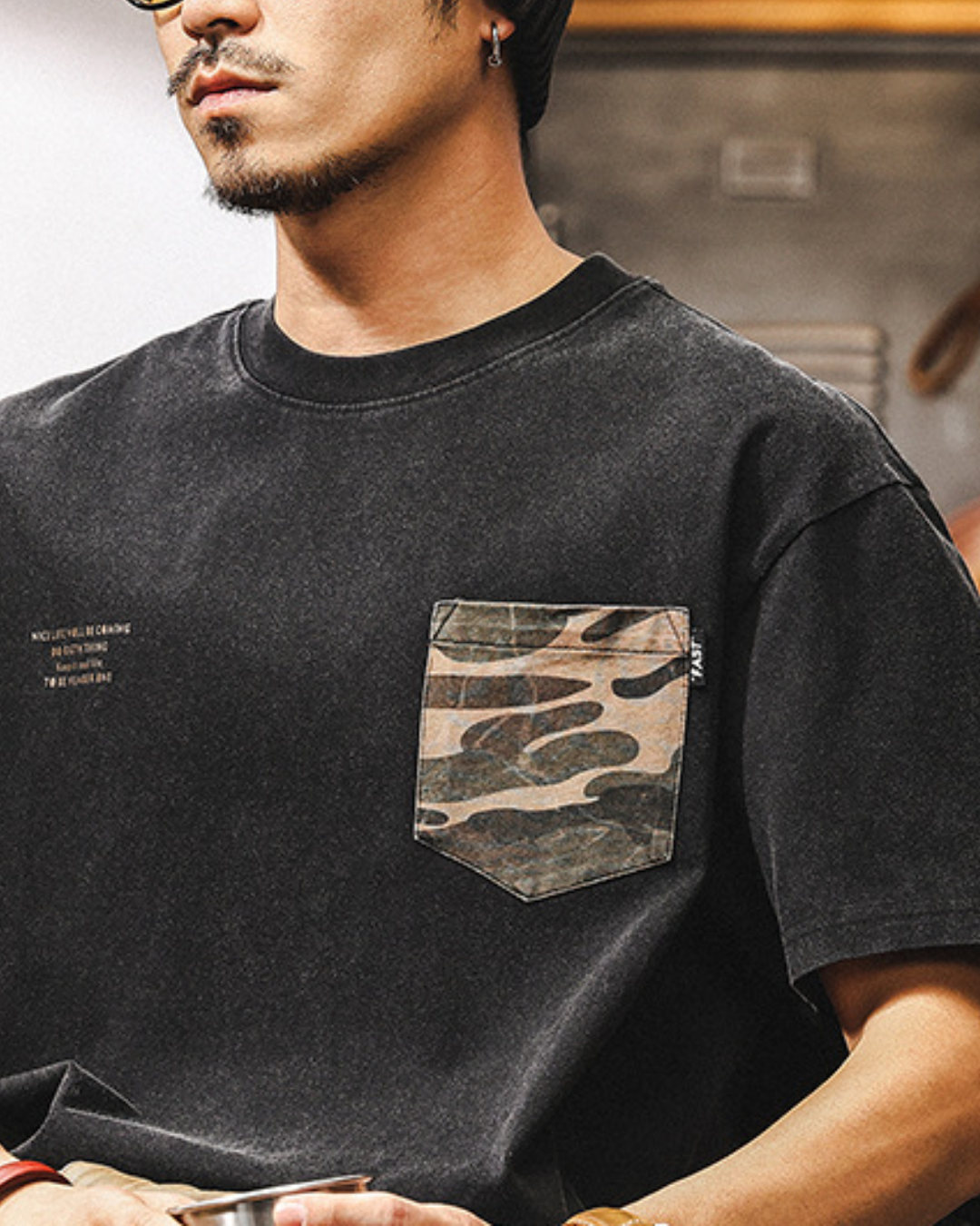 フィルモア 迷彩ポケットクルーネックTシャツ 1492