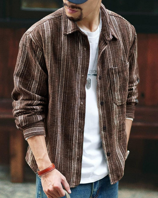 ボルダーシティ シェブロンストライプカジュアルシャツ 2322