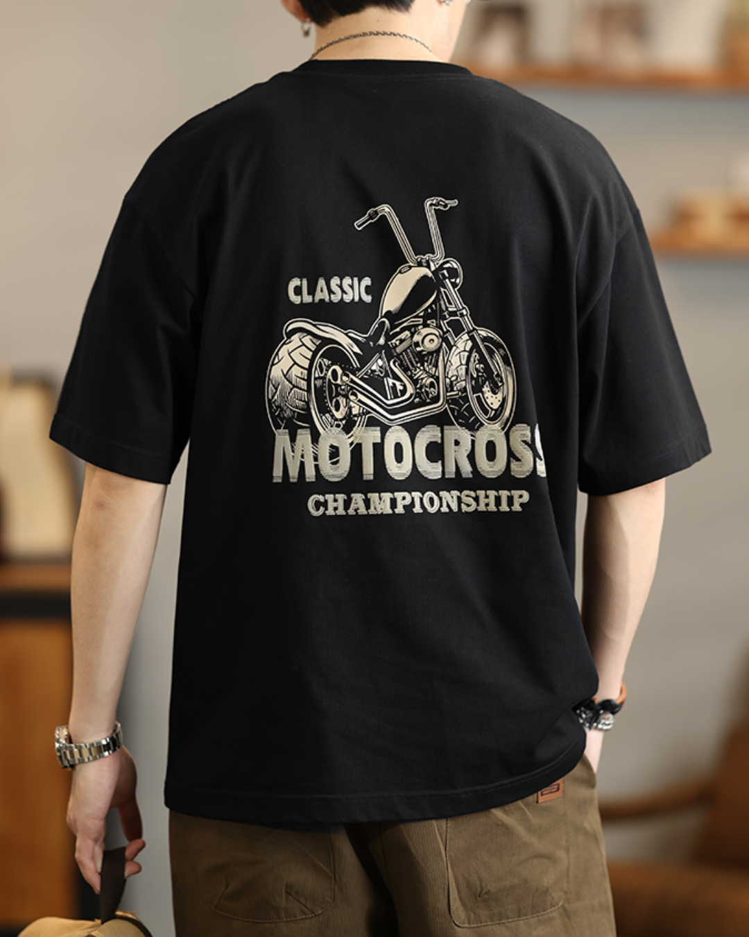キャボット バイクプリントTシャツ 1641
