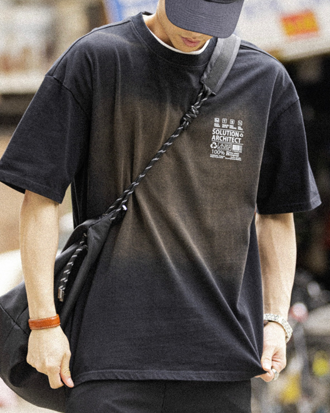 パイブラフ ウォッシュドバックプリントTシャツ 1675