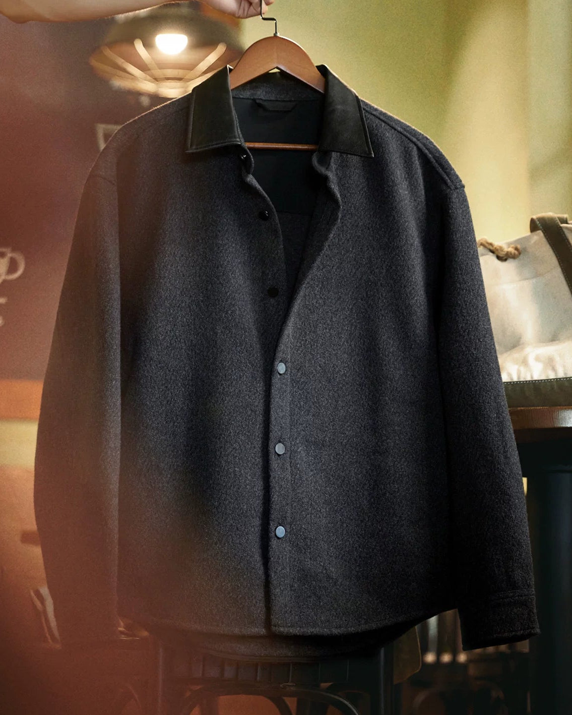 ローラ レザーカラーメルトンシャツブルゾン 2401