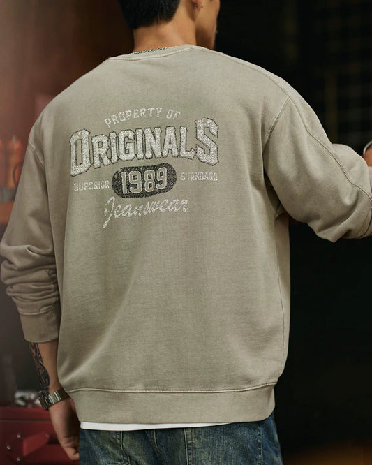 ワクサハチー バックプリント裏フリーススウェットプルオーバー 2394