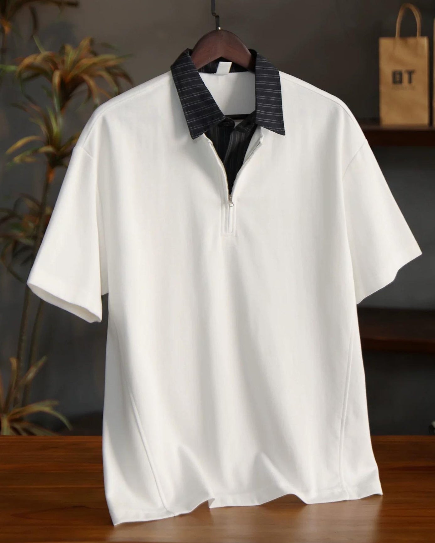 パレスティン クレリックハーフジップポロシャツ 2643