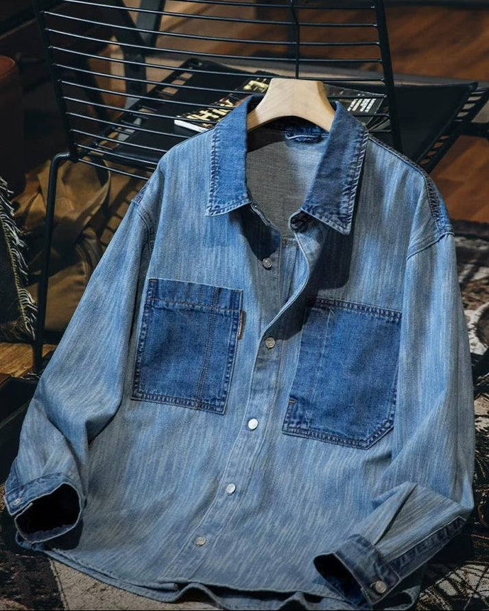 エンタープライズ ダブルポケットコントラストパネルシャツ 2421