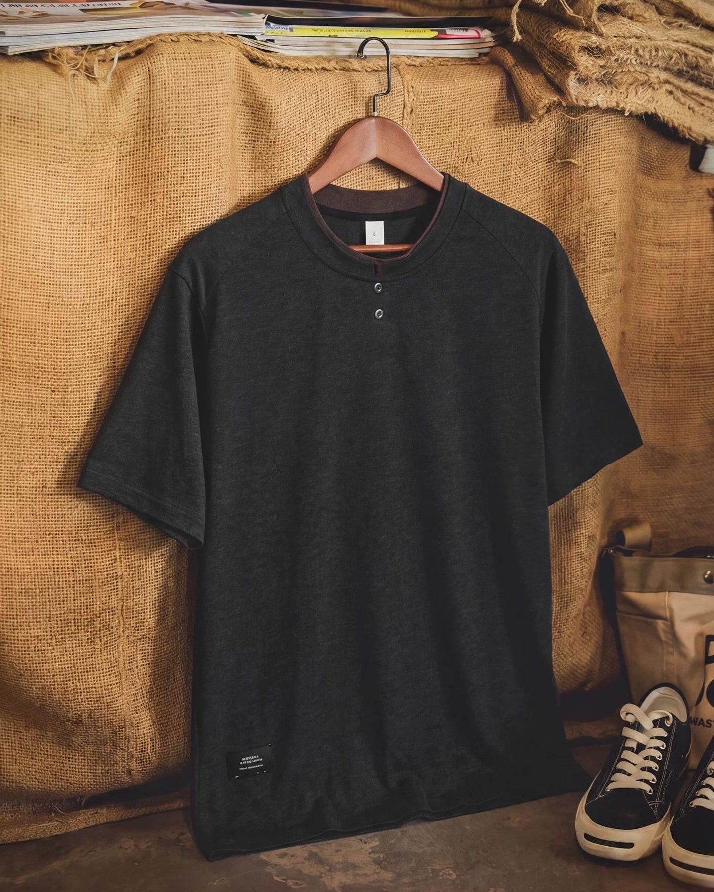 セライナ ヘンリーネックショートスリーブTシャツ 2711