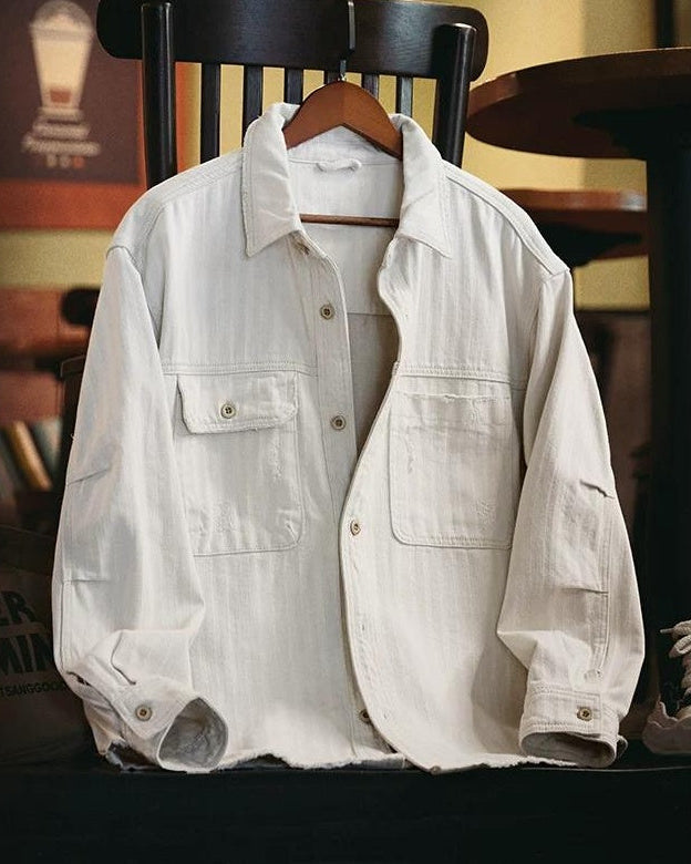 メイソンシティ ツイルヘリンボーンワークシャツブルゾン 2402