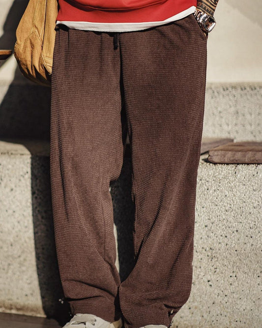 サンドポイント 凹凸格子ワイドイージーパンツ 2531