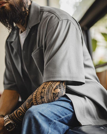 ロングビュー ライトレトロオープンカラーシャツ 2638