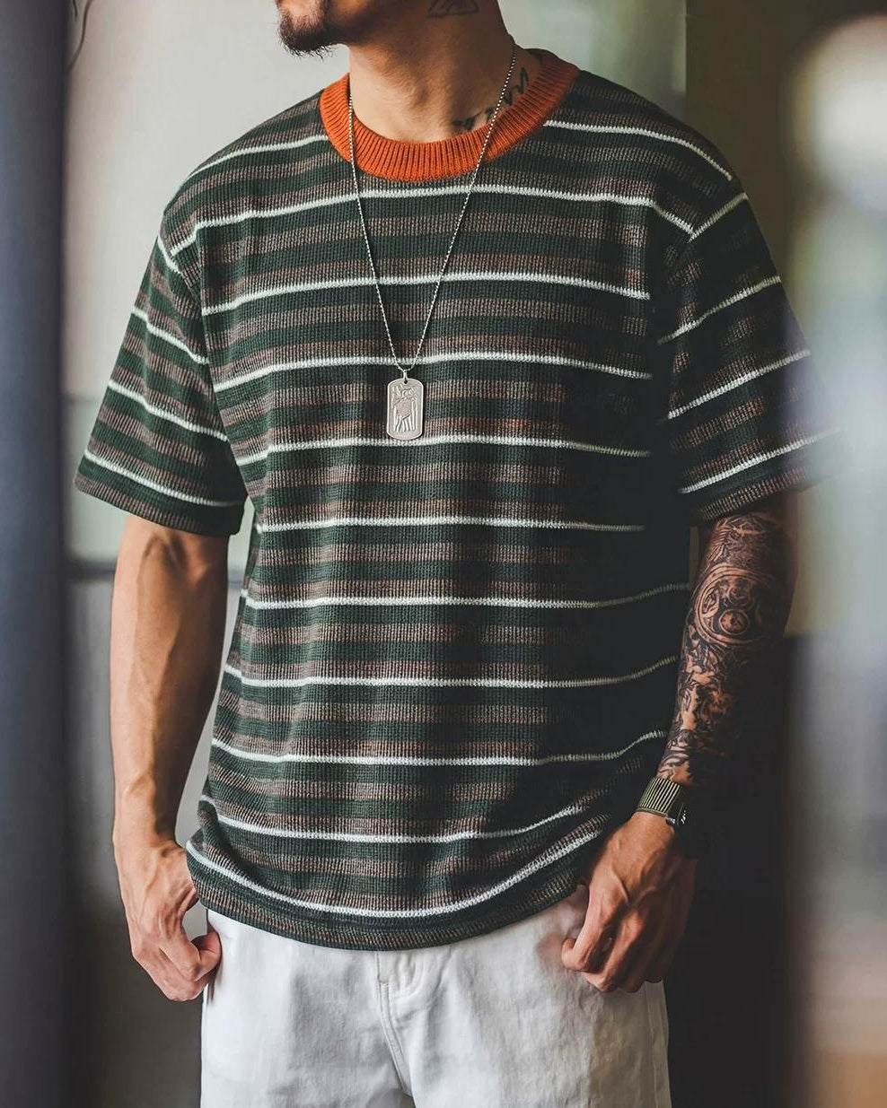 トゥームストーン コントラストネックマルチボーダーニット 2591