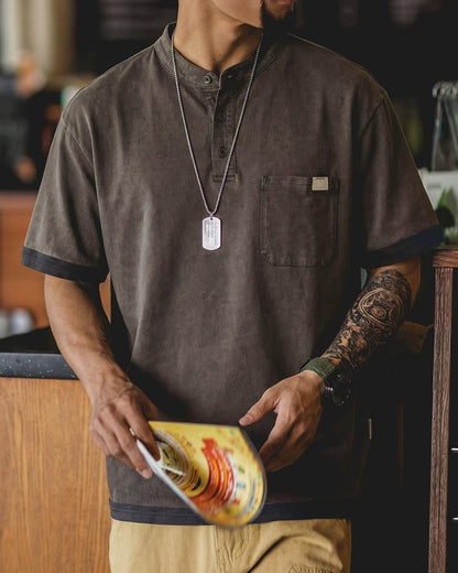 プレインビュー ポケットヘンリーネックトップス 2606