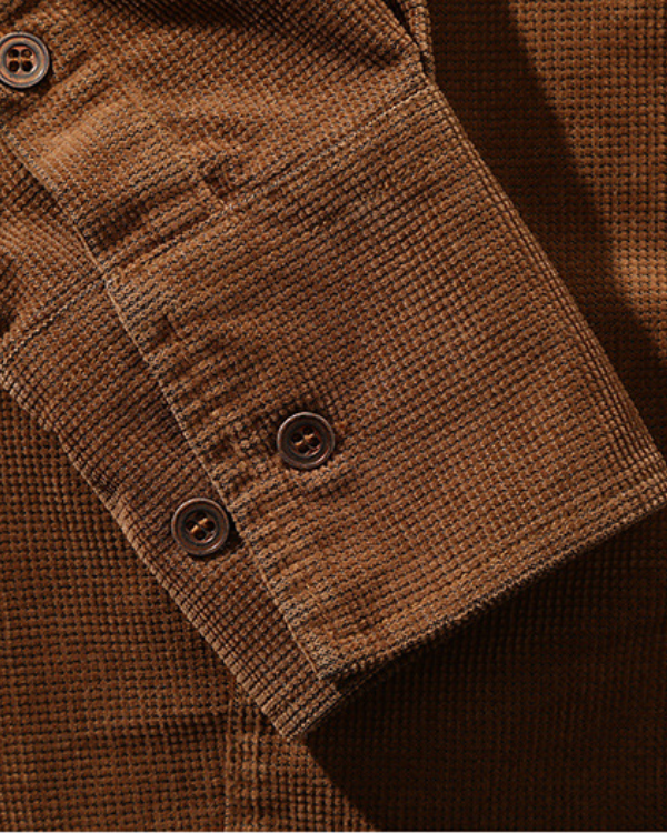 チャールズ アラベスク刺繍入り コーデュロイシャツ 1027