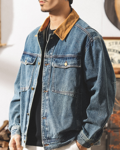 セーラム コーデュロイカラ―デニムジャケット 2202