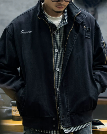 リンチバーグ 刺繍スタンドカラーワークジャケット 2359