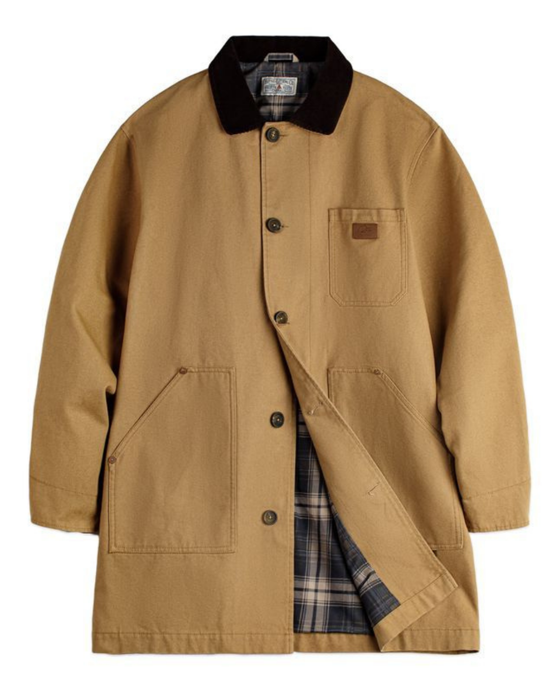 カイルア コーデュロイ襟キャンバスロングコート 2241