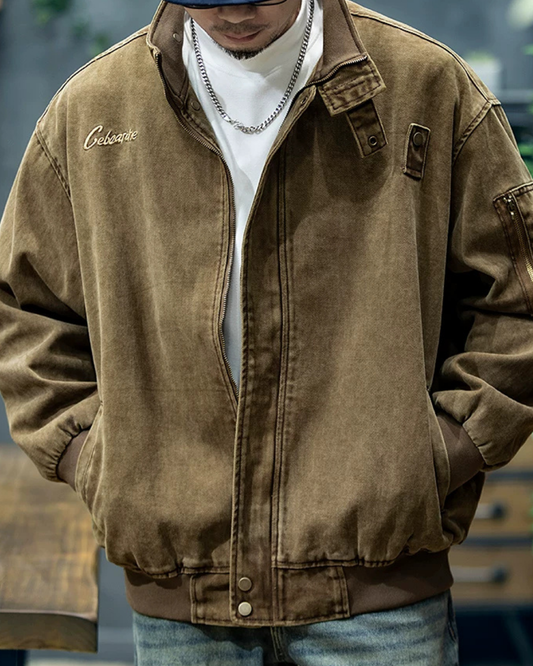 リンチバーグ 刺繍スタンドカラーワークジャケット 2359