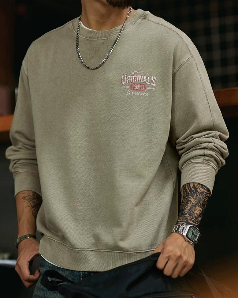 ワクサハチー バックプリント裏フリーススウェットプルオーバー 2394