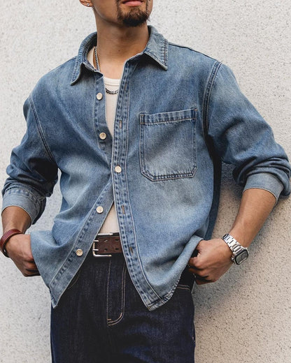 アナコンダ ボックスシルエットシングルポケットデニムシャツ 2476