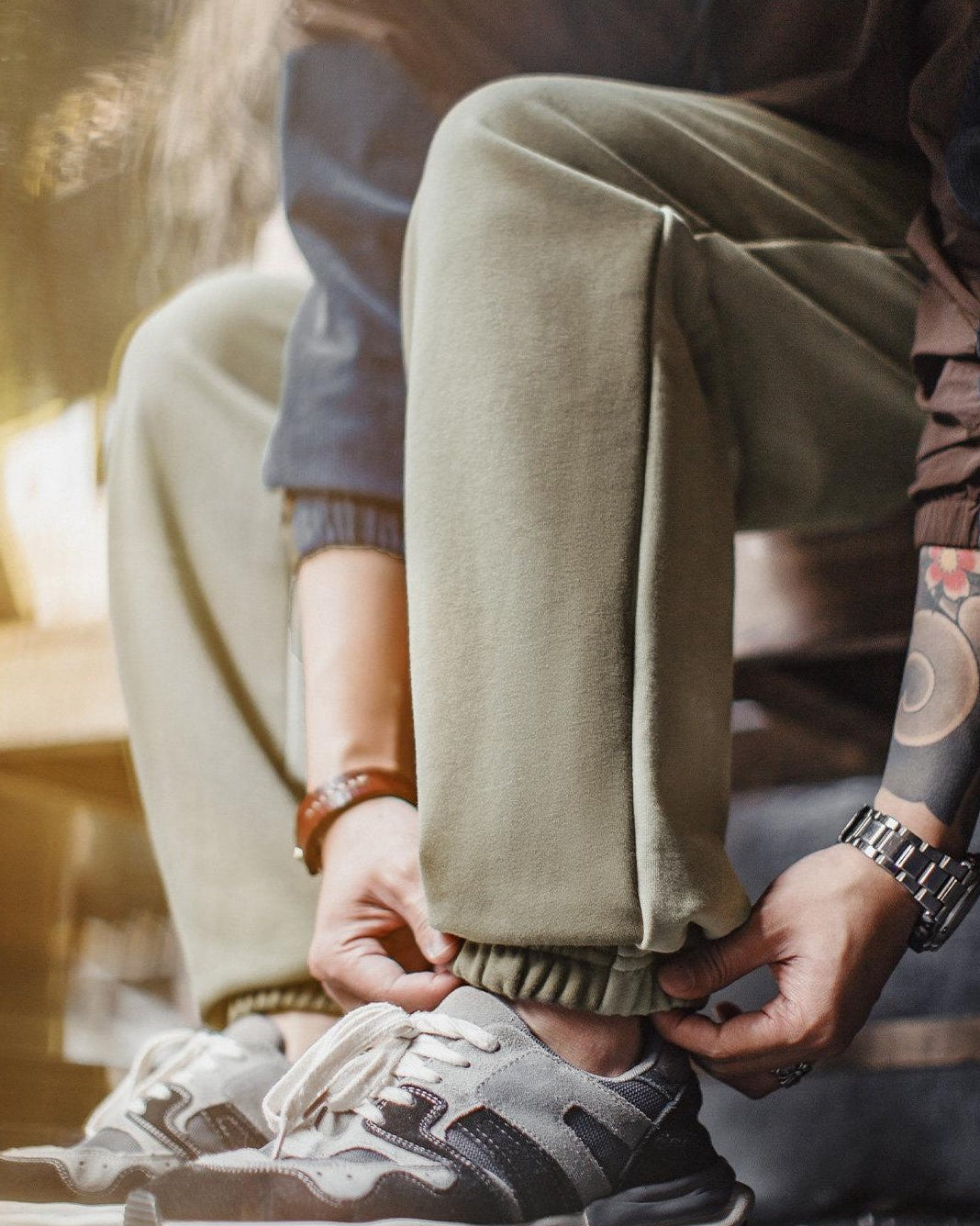 ビアトリス バイカラー切替ジョガーパンツ 2459