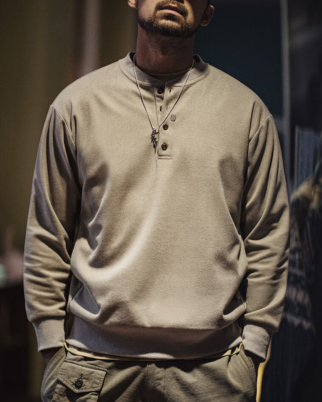 ジェネヴィーヴ ヘンリーネックカットソー 2186