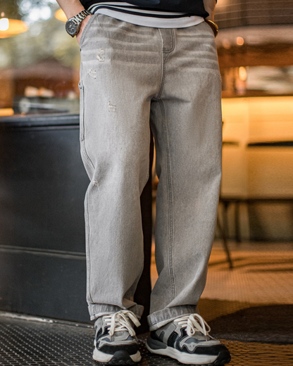 ナチトーシュ イージーウエストウォッシュドグレイバギージーンズ 2278